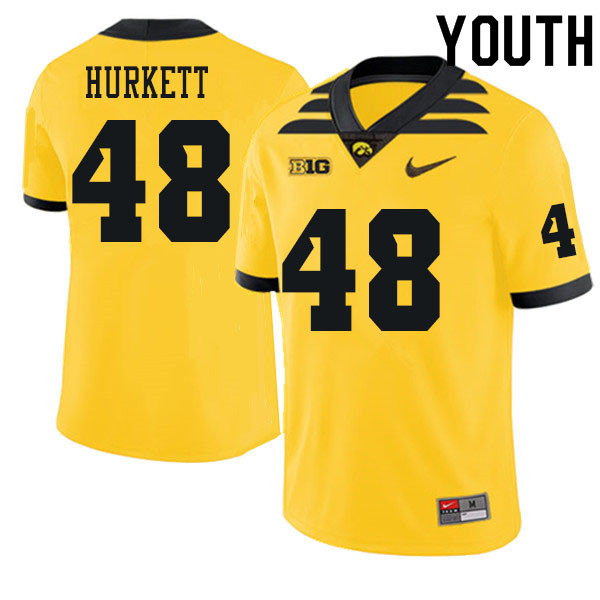 Youth #48 Ethan Hurkett Iowa Hawkeyes College Football Jerseys Sale-Gold - Click Image to Close